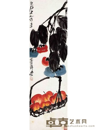 苹果柿子图 109.5×32.5cm