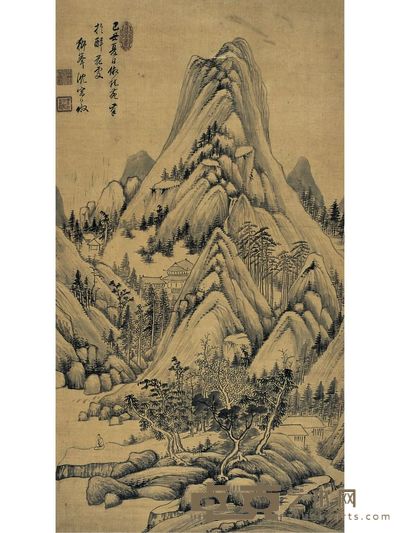 倣北苑山水 78×43cm