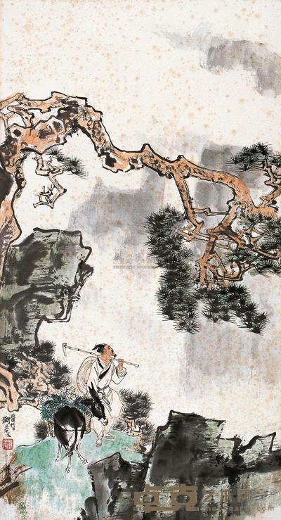 刘旦宅 丙寅（1986年） 李时珍采药图 立轴 88×48cm