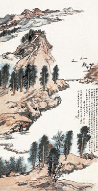 张大千 癸丑（1973年）作 秋山图 立轴