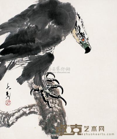 王子武 雄鹰图 立轴 60×51cm