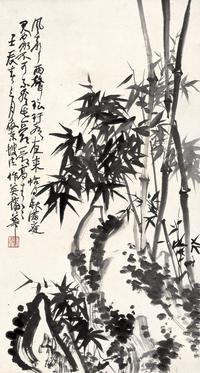 蒲华 壬辰（1893年）作 竹石图 立轴