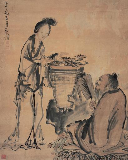 黄慎 乙巳（1725年）作 绘画 立轴