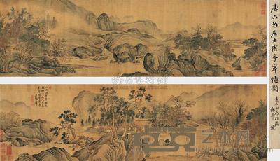唐寅 (款) 虚亭岸积 手卷 33.5×231cm
