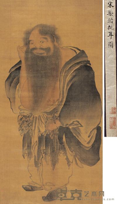 梁楷 （传） 挑耳图 立轴 149×75cm