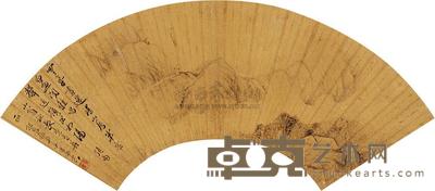 张大风 云气叠嶂 扇片 16×50cm