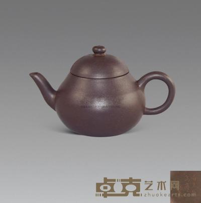 清 孟臣（款） 紫泥梨形壶 7×6.2cm