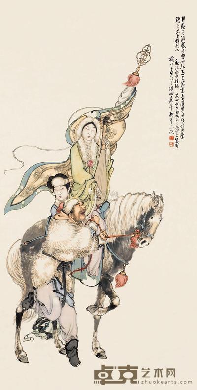 李霞 昭君出塞 立轴 135×67cm