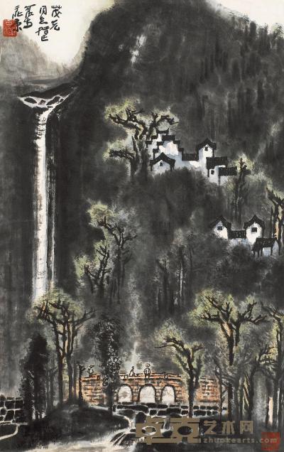 李可染 江山如画 镜片 68×42cm