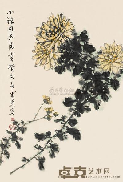 康师尧 清菊 立轴 68×46cm