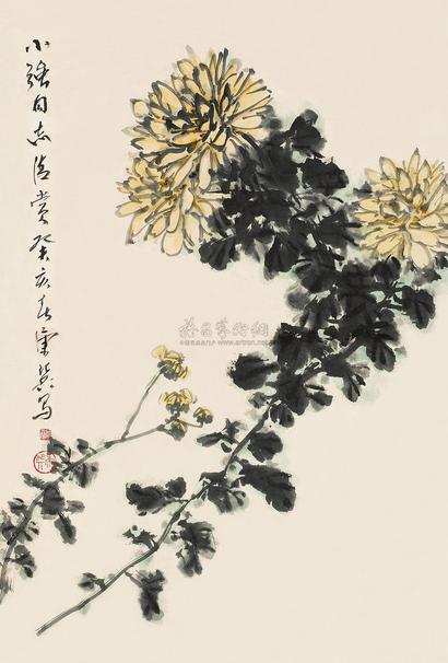 康师尧 清菊 立轴