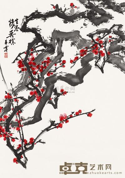 于希宁 红梅 镜片 69×48cm