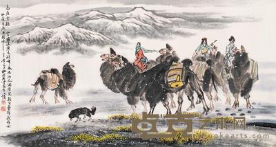 杜滋龄 2002年作 高原雪韵 镜片 96×181cm