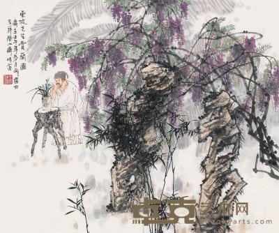 王明明 壬午（2002）年作 东坡赏兰  册页 38×46cm