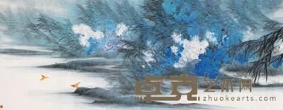 蔡大雄 壬申（1992）年作   盎然春意 镜片 140×360cm