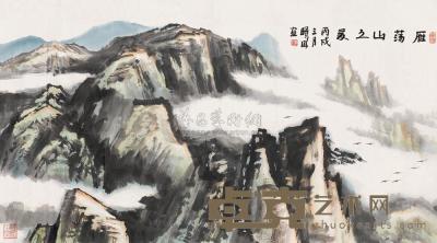 林曦明 丙戌（2006）年作 雁荡山之夏 镜片 68×137cm