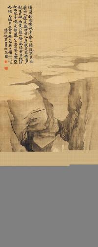 倪田 辛丑（1901）年作 达摩面壁 立轴