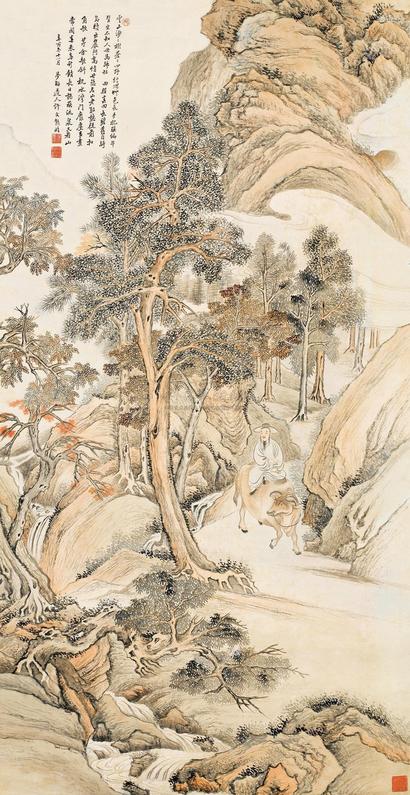 许文熊 辛酉（1921）年作 骑牛归隐 立轴