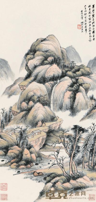 吴湖帆 壬戌（1922）年作 山居图 立轴 90×42.5cm