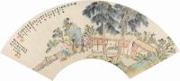 钱杜 壬午（1822）年作 松阴诗趣 扇片