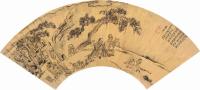 薛素素 壬子（1612）年作 松下高僧 扇片