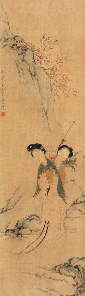 顾春福清 辛卯（1831）年作 仕女图 立轴