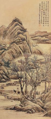 吴穀祥 壬辰（1892）年作 骑驴踏雪 镜片