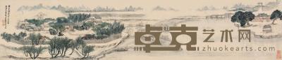 顾鹤庆 壬午（1882）年作 湖西庄图 镜片 30.5×146.5cm