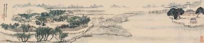 顾鹤庆 壬午（1882）年作 湖西庄图 镜片