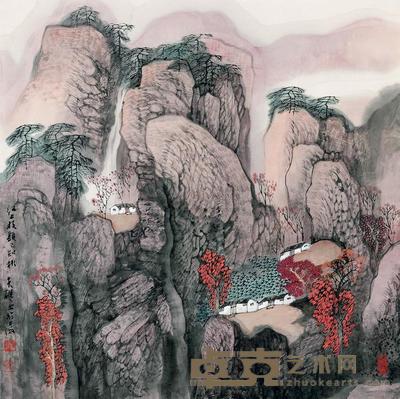 蔡天雄 枝头秋色 镜心 69×68cm