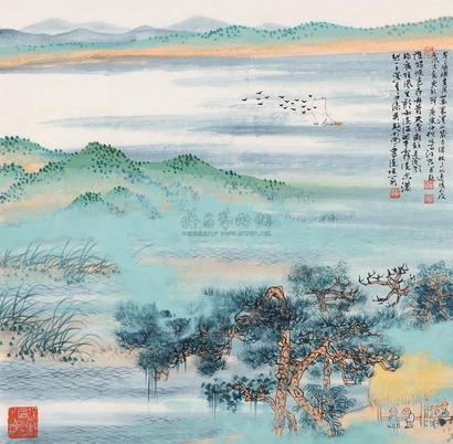 江宏 庚寅（2010）年作 渔浦乔松 镜片