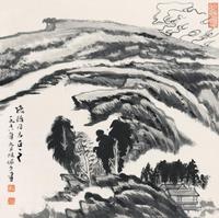 陆俨少 1978年作 江山小景 镜片