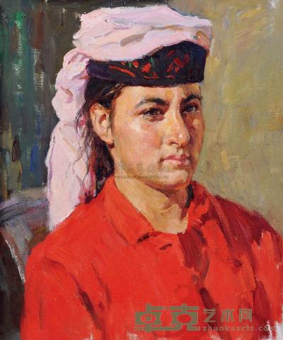 白仁海 2006年作 塔吉克族女青年哈丽恰姆 45.5×38cm