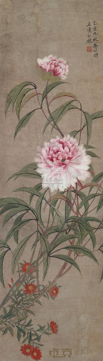 李凤公 花卉 立轴 91×25cm