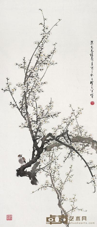 梁占峰 花鸟 立轴 126×53cm