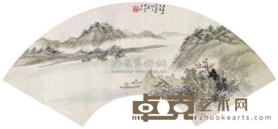 容祖椿 山水扇面 镜片 15×53cm