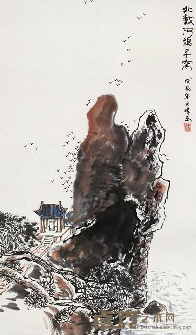 潘文峰 北戴河鸽子窝 立轴 96×57cm