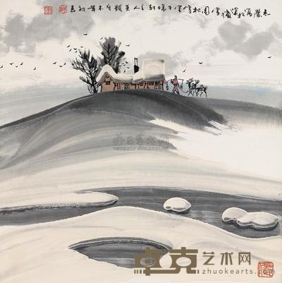 于志学 1991年作 冰雪 镜框 68.5×68.5cm