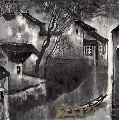 李小可 水乡雨后 镜心 68.5×68cm