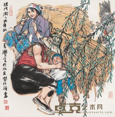 史国良 2005年作 搓线图 镜框 67×67cm
