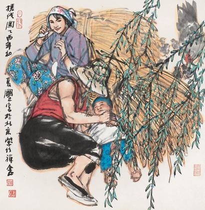 史国良 2005年作 搓线图 镜框