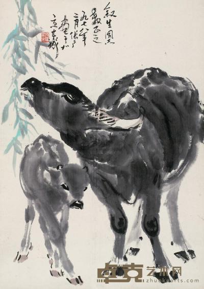 张广 1978年作 牧牛图 立轴 69×50cm