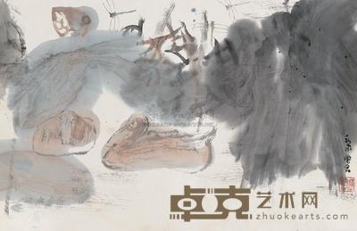 田黎明 游鸭图 镜框 43×67cm