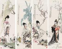 白伯骅 1987年作 四美图 镜心