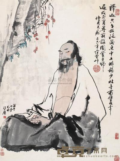 范曾 尤无曲 1978年作 圆觉大师 立轴 90.5×67.5cm