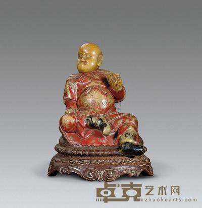 清 寿山雕罗汉像 高10.5cm