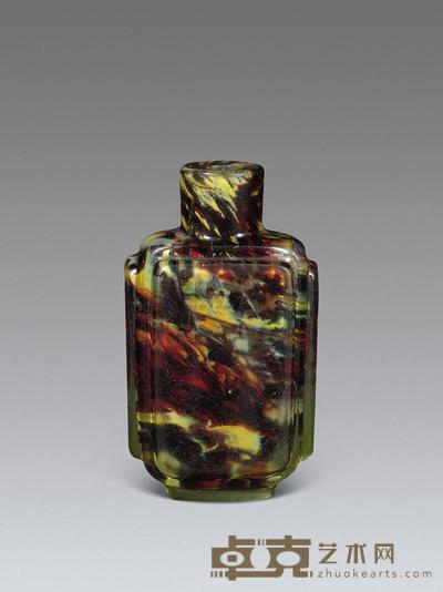 清 绞胎料烟壶 高6cm