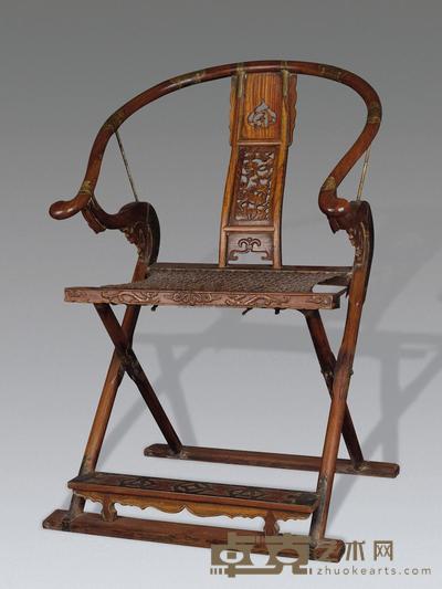 黄花梨麒麟纹交椅 高106cm