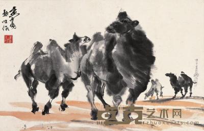 黄胄  骆驼 立轴 44×67.5cm