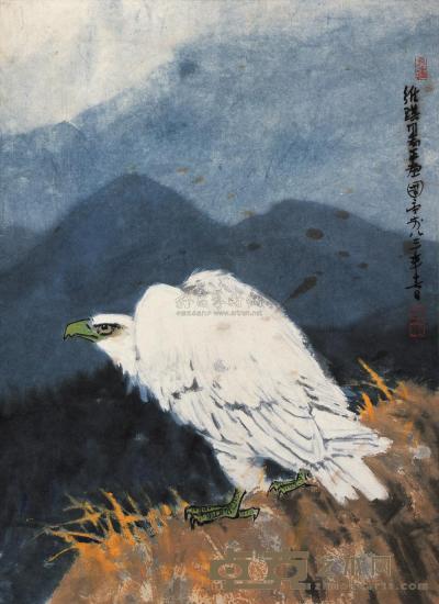 吴国亭  1983年作 鹰 镜心 65×47cm